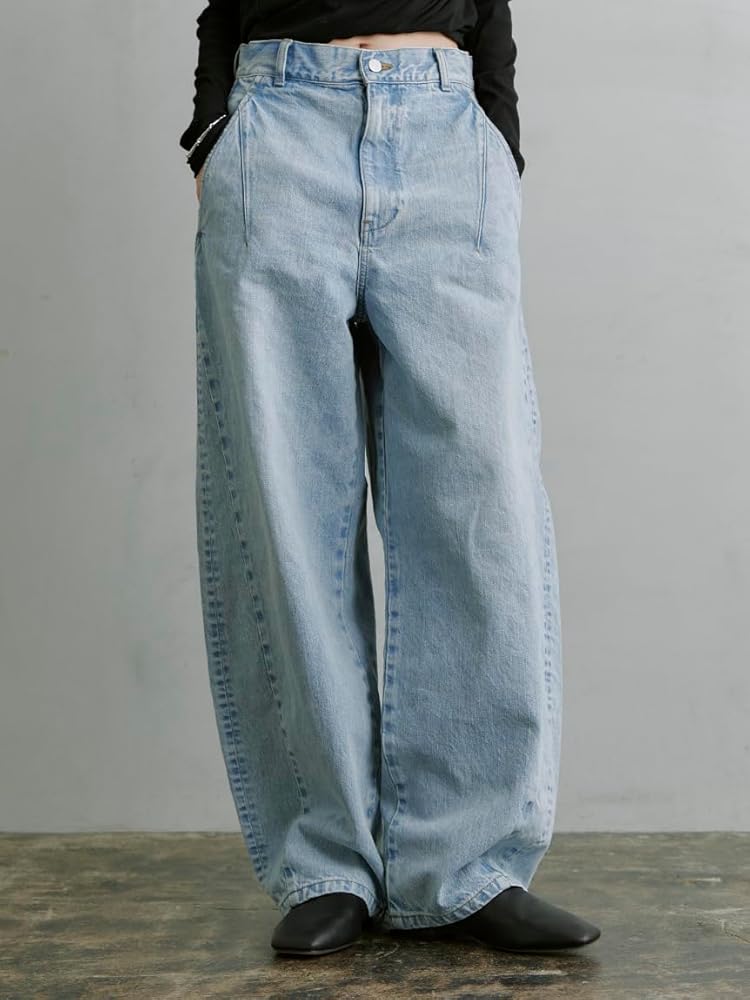 MIESROHE バルーン構築デニムパンツ Amazon | [ミースロエ] バルーン構築デニムパンツ MWFP252034